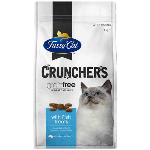 Fussy Cat - 1kg Fish Crunchers Cat Treats - petservo