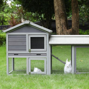 YES4PETS - 148cm Rabbit Hutch Quail Run Wooden Cage Guinea Pig Cage House - petservo