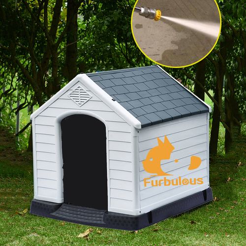 Furbulous - Dog Kennel and Indoor Outdoor Heavy Duty Dog House - Slate Roof Regular