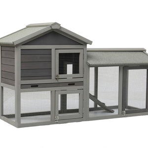 YES4PETS - 148cm Rabbit Hutch Quail Run Wooden Cage Guinea Pig Cage House - petservo-2