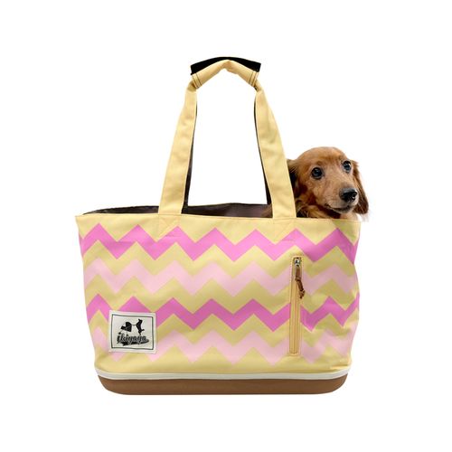 Ibiyaya - Canvas Pet Carrier Tote for Cats & Dogs up to 7kg - Yellow & Pink