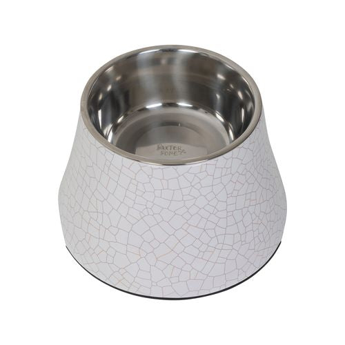 Baxter Bone - Marble Effect Elevated Pet Bowl - Medium