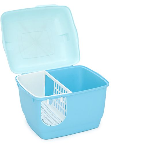 YES4PETS - XL Portable Hooded Cat Toilet Litter Box Tray House with Handle and Scoop Blue