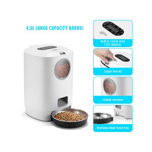 YES4PETS 4.5L Automatic Digital Pet Feeder for Dogs & Cats - PetServo