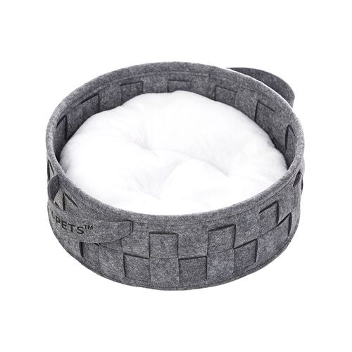 M-Pets - Eco-Friendly Pet/Cat 40cm Basket - Grey