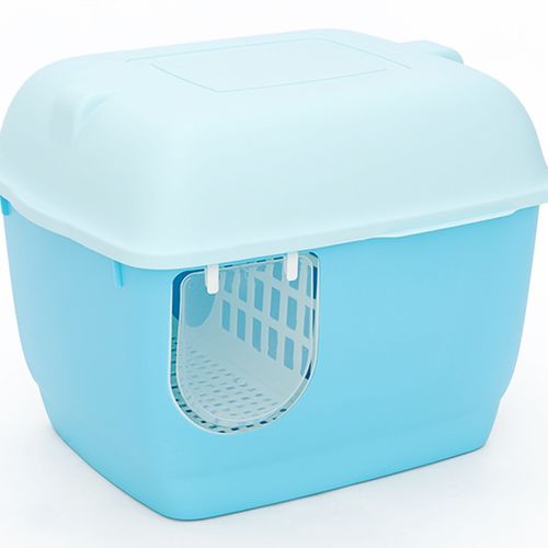 YES4PETS - XL Portable Hooded Cat Toilet Litter Box Tray House with Handle and Scoop Blue