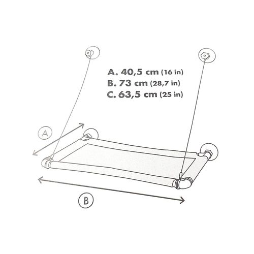 M-Pets - Horizon Cat Window Perch 73 x 40.5 x 63.5cm