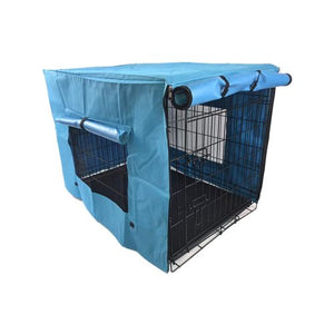 YES4PETS 42'' Collapsible Pet Crate with Blue Canvas Cover - Petservo