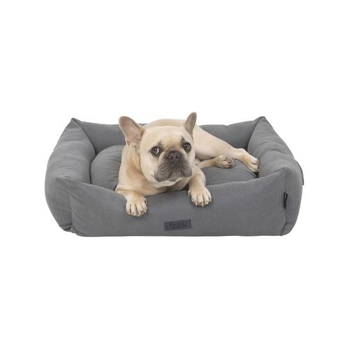 Baxter Bone - Sofa Style Fabric Bolster Bed - Small - Grey - petservo