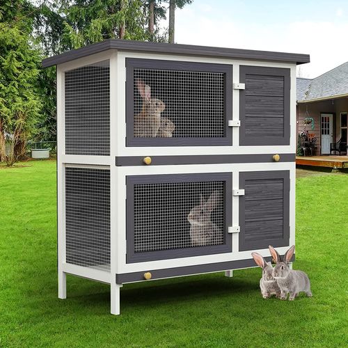 Advwin - Wooden Pet Hutch Rabbit Cage House 90x45x90