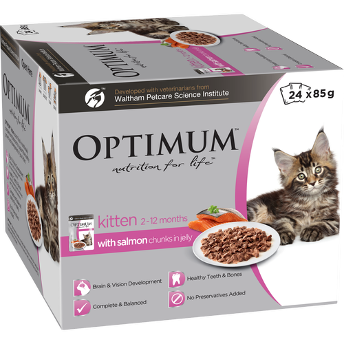 Optimum - 85g Kitten Cat Wet Food - 24 Pack - petservo