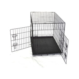 YES4PETS 48'' Collapsible Metal Pet Crate with Tray - Petservo