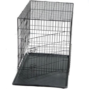 YES4PETS 48'' Collapsible Metal Pet Crate with Tray - Petservo