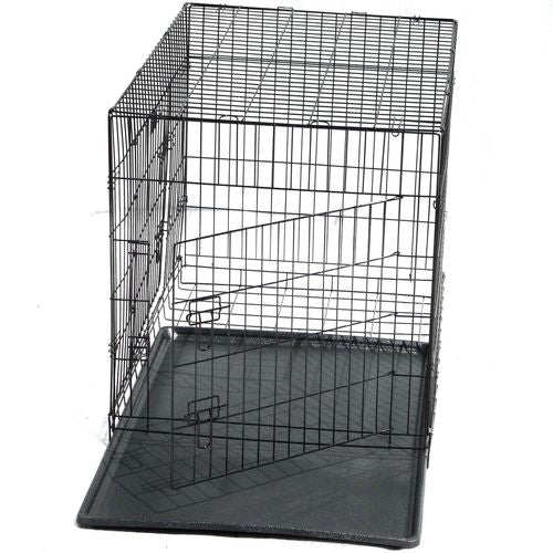 YES4PETS 48'' Collapsible Metal Pet Crate with Tray - Petservo