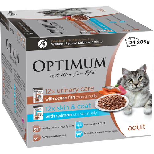 Optimum - 85g Adult Cat Wet Food - 24 Pack - petservo