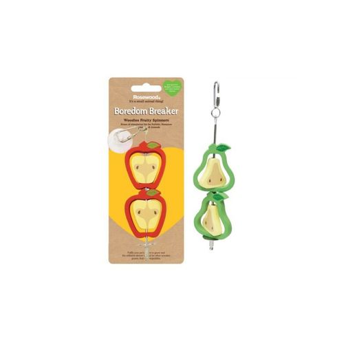 Rosewood - Woodies 6cm Wooden Fruity Spinners Pet/Rabbit Hanging Activity Toy