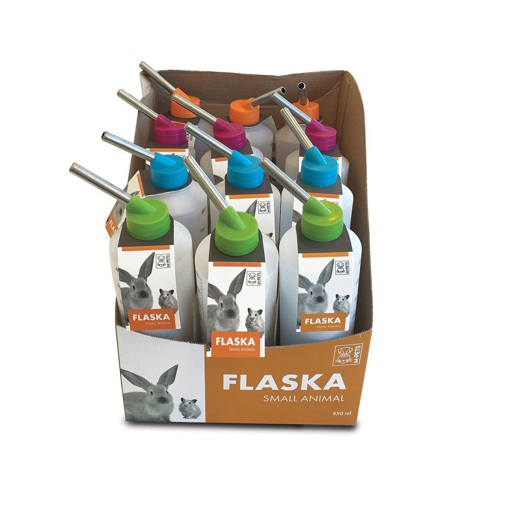 M-PETS - FLASKA SMALL ANIMALS - 450ml - 12pcs Blue/Pink/Orange