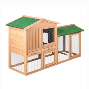 TOPET - Wooden Chicken Coop Rabbit Hutch Large House Run Outdoor Farm Pet Cage - Petservo