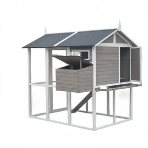 YES4PETS Grey XL Chicken Coop Rabbit Guinea Pig Hutch House_PetServo-1