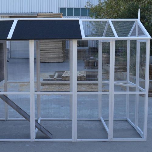 YES4PETS - Grey XXL Chicken Coop Rabbit Hutch Hen Cat House_PetServo-1