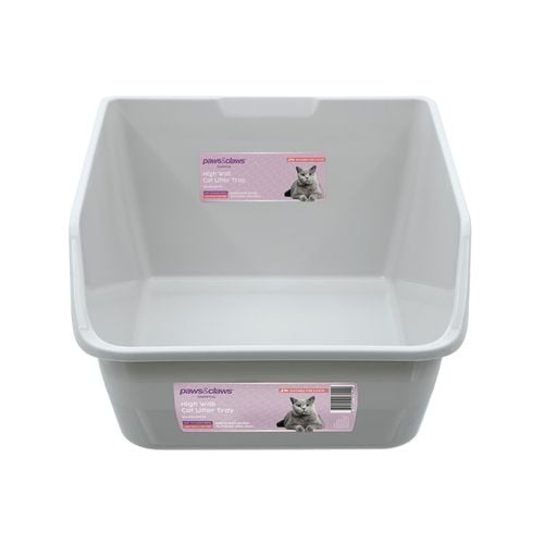 Paws & Claws - 61 x 45 x 25cm Grey Deep Cat Litter Tray - petservo