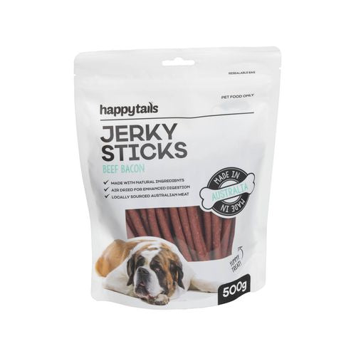 Happy Tails - 500g Beef And Bacon Jerky Sticks Dog Treats - petservo