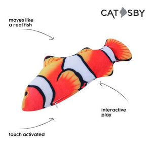 Paws & Claws - 28.5 x 8cm Assorted Catsby Flippy Fish Cat Toy - petservo