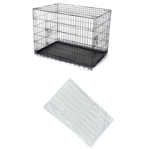 YES4PETS 48'' Collapsible Metal Pet Crate with Mat - Petservo