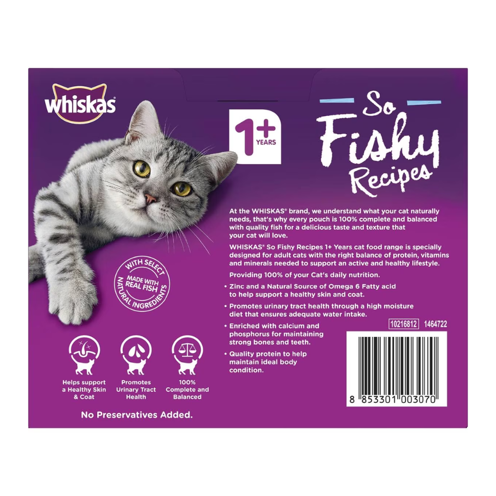 Whiskas - 1+ Years Oh So Fishy Ocean Platter In Jelly 85g X12 Pack - Petservo