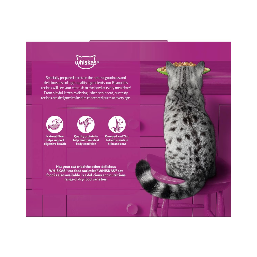 Whiskas - Adult 1 + Years Wet Cat Food Mixed Favourites In Jelly 85g X 12 Pack - Petservo