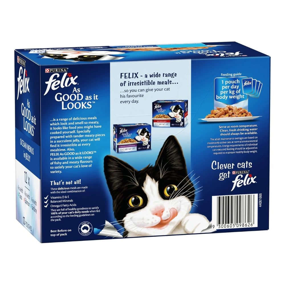 FELIX - Adult Wet Cat Food Ocean Menus in Jelly 60x85g - PetServo-2