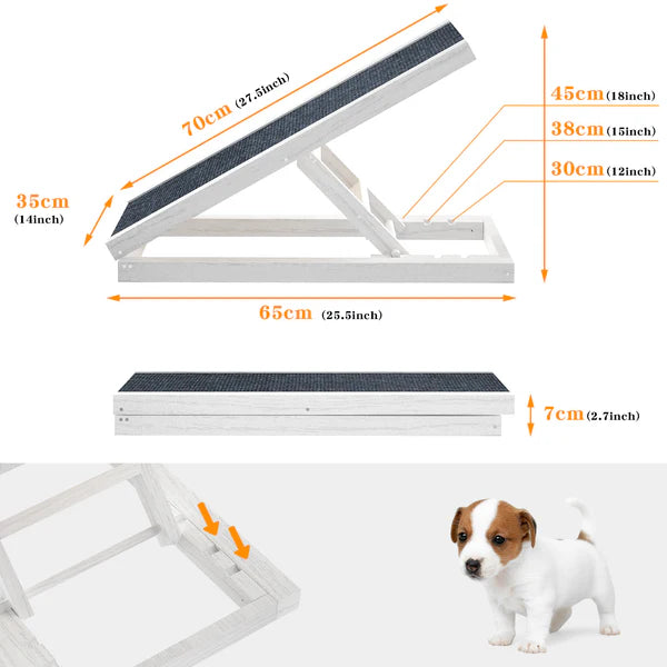 Advwin - Pet Ramp Dog Stairs Adjustable Ladder - petservo