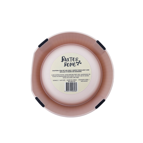 Baxter Bone - Melamine Ribbed Bowl - Medium Pink - Petservo