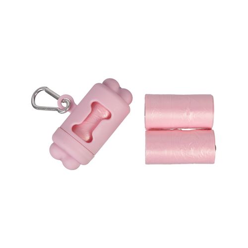 Happy Tails - Bone Waste Bag Dispenser With 3 Bags - Pink