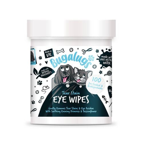 Bugalugs - Cat and Dog Tear Stain Eye Wipes - 100 Pack - Petservo