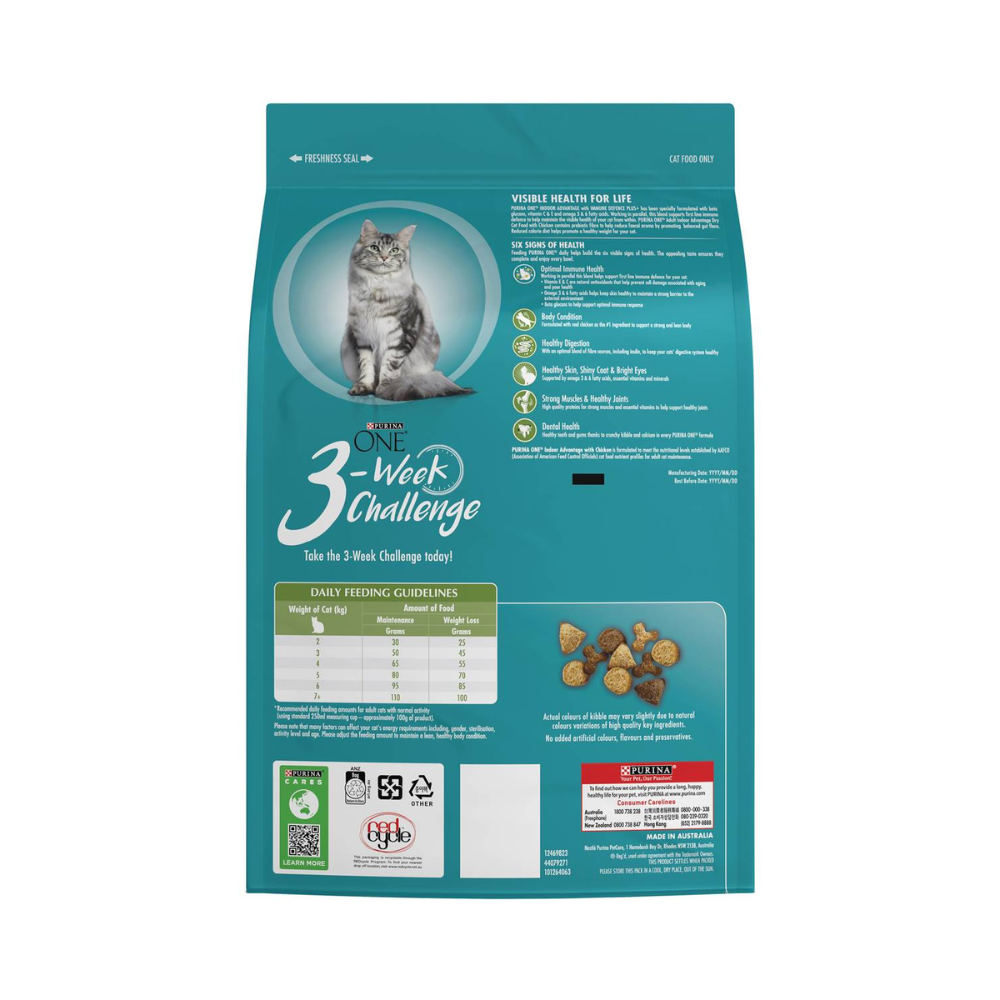 Purina One - Cat Food Indoor Advantage Immune Defence 1+ Years 2.8kg - Petservo