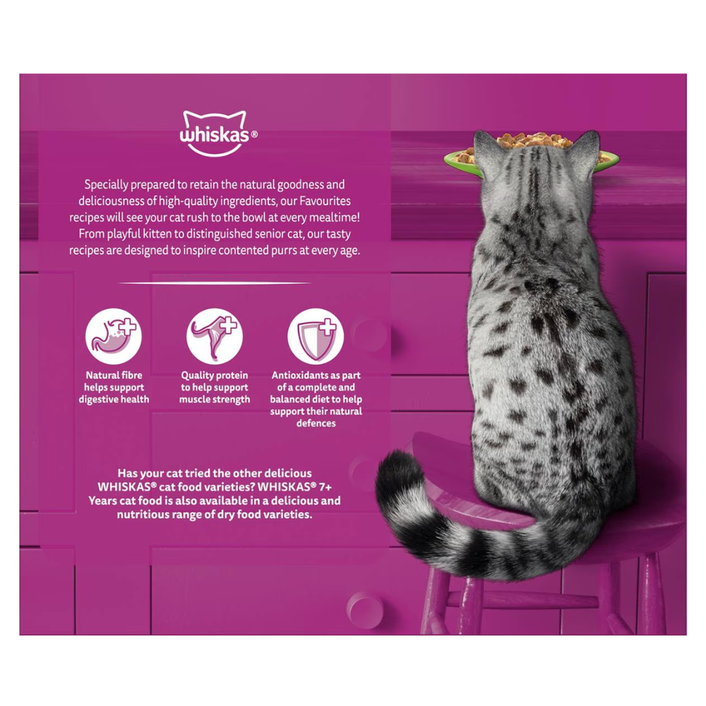 Whiskas - Senior 7+ Years Wet Cat Food Mixed Favourites In Jelly 85g X 12 Pack - Petservo