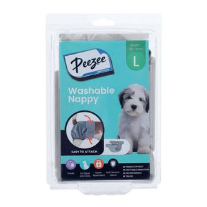 Paws & Claws - 44 x 70cm Large Peezee Washable Pet Nappy - Petservo