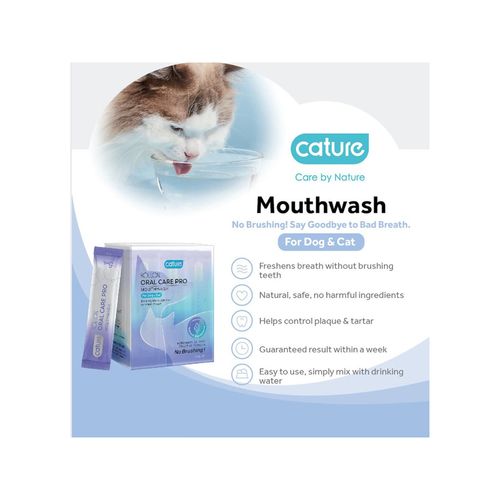 Cature - Rollon Pet Dog/cat Oral Care Pro 5ml Mouth Wash Sachet - 30pc