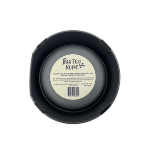 Baxter Bone - Melamine Ribbed Pet Bowl - Small Charcoal - Petservo