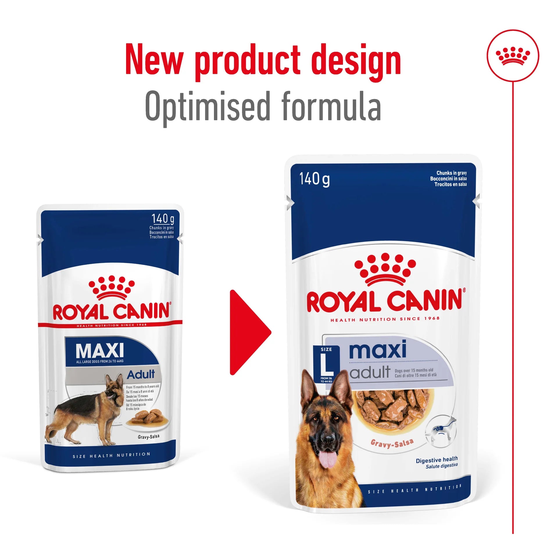 Royal Canin - Maxi Adult Wet Dog Food Pouches 140g x 10 - Petservo