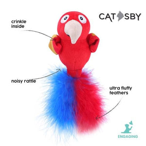 Paws & Claws - 25 x 7 x 5cm Assorted Catsby Rattle Belly Bird Cat Toy - petservo