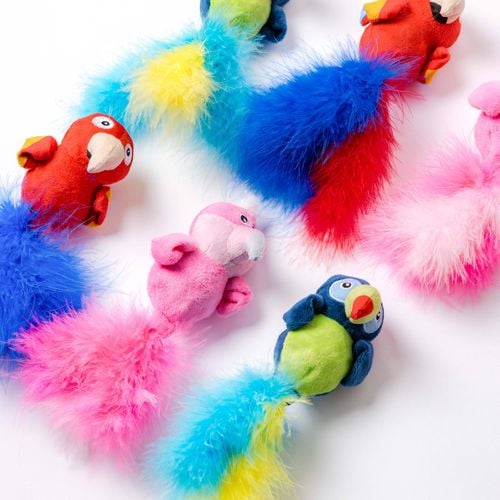 Paws & Claws - 25 x 7 x 5cm Assorted Catsby Rattle Belly Bird Cat Toy - petservo