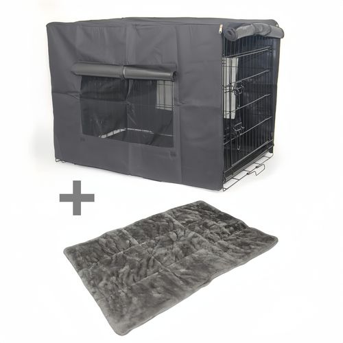 YES4PETS - 48' Portable Foldable Dog Cat Rabbit Collapsible Crate Pet Cage Cover Mat