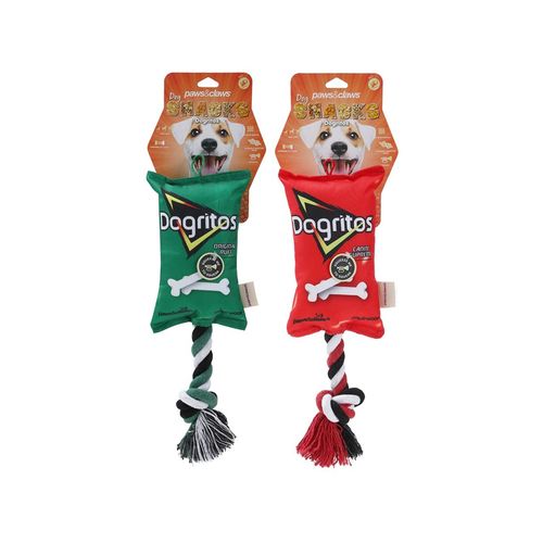 Paws and Claws - Pet/Dog 38cm Dogritos Snacks Oxford Tugger Toy w/ Rope Assorted - 2PK