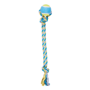 Happy Tails - Blue And Yellow Ball Rope Toy - petservo