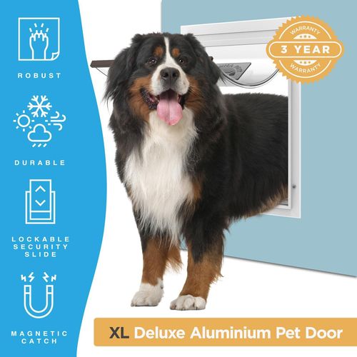 Hakuna Pets - Deluxe Aluminium Pet Door - Extra Large - White