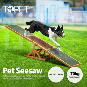 TOPET - Pet Seesaw Dog Agility Obedience Training Puppy Sports Outdoor Play - Petservo