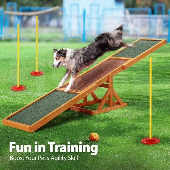 TOPET - Pet Seesaw Dog Agility Obedience Training Puppy Sports Outdoor Play - Petservo