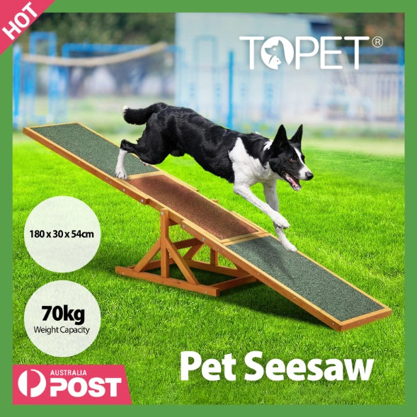 TOPET - Pet Seesaw Dog Agility Obedience Training Puppy Sports Outdoor Play - Petservo